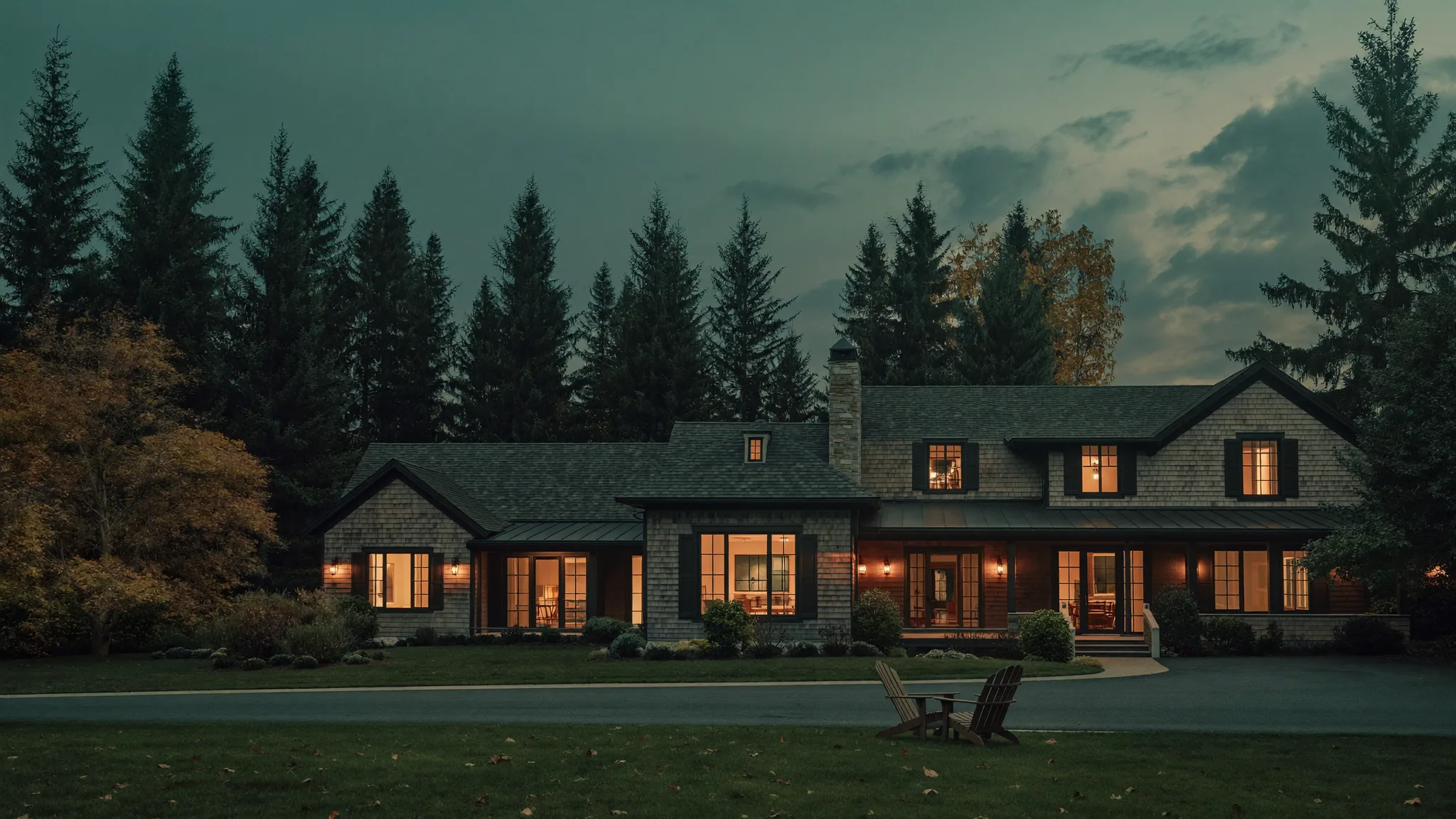 A New England guest home at dusk — the kind of property this strategy is built on